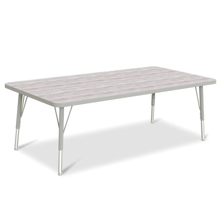 Jonti-Craft Berries Rectangle Activity Table, 30 in. x 60 in., E-height, Driftwood Gray/Gray/Gray 6408JCE450